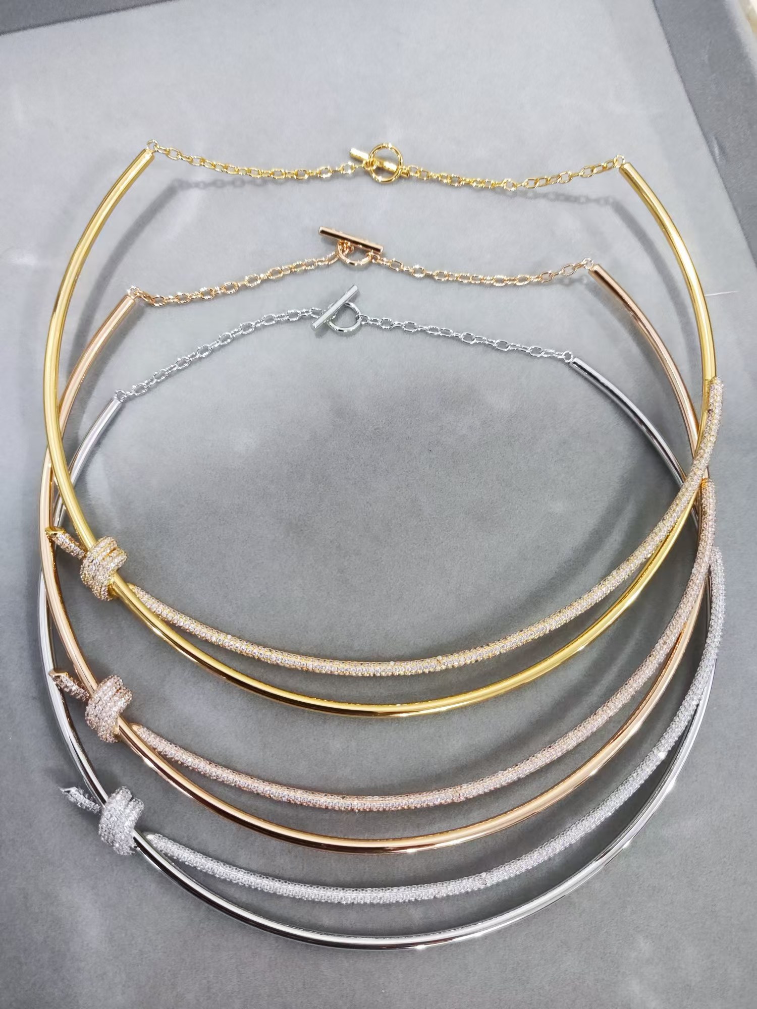 Tiffany Knot Double Row Hinged Necklace - Image 2