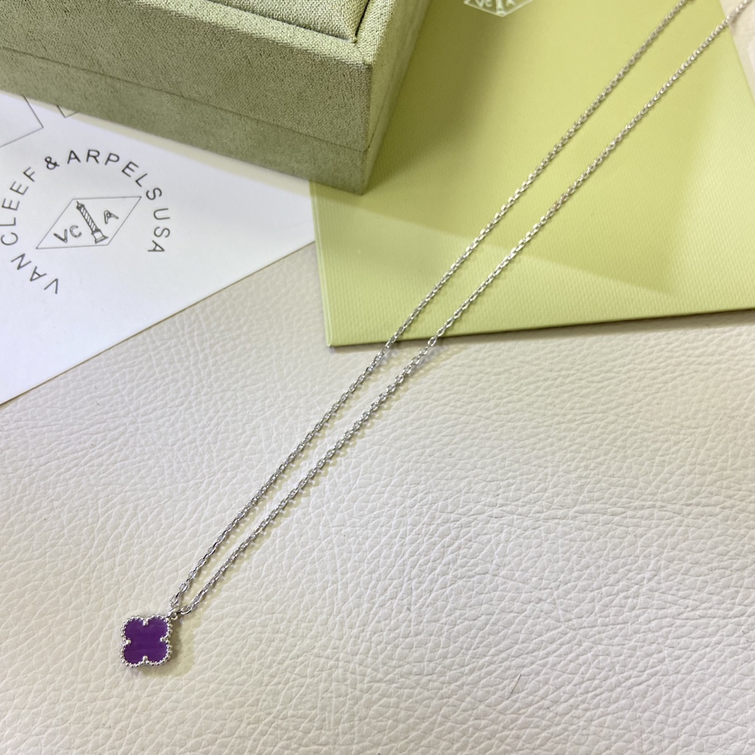 VCA Mini Purple Sweet Alhambra Necklace - Image 4
