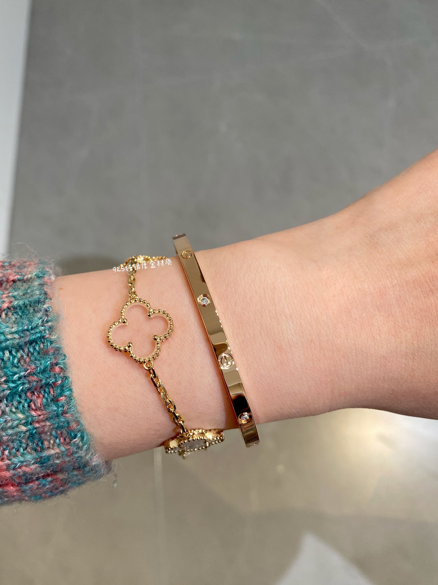 VCA Transparent Crystal Alhambra Bracelets, 5 Motifs - Image 5