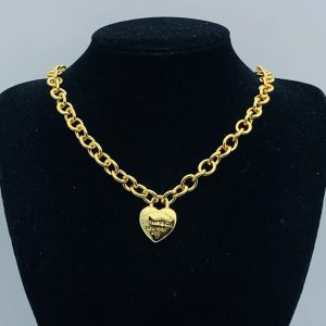 Tiffany HardWear Link Necklace with Heart Pendant
