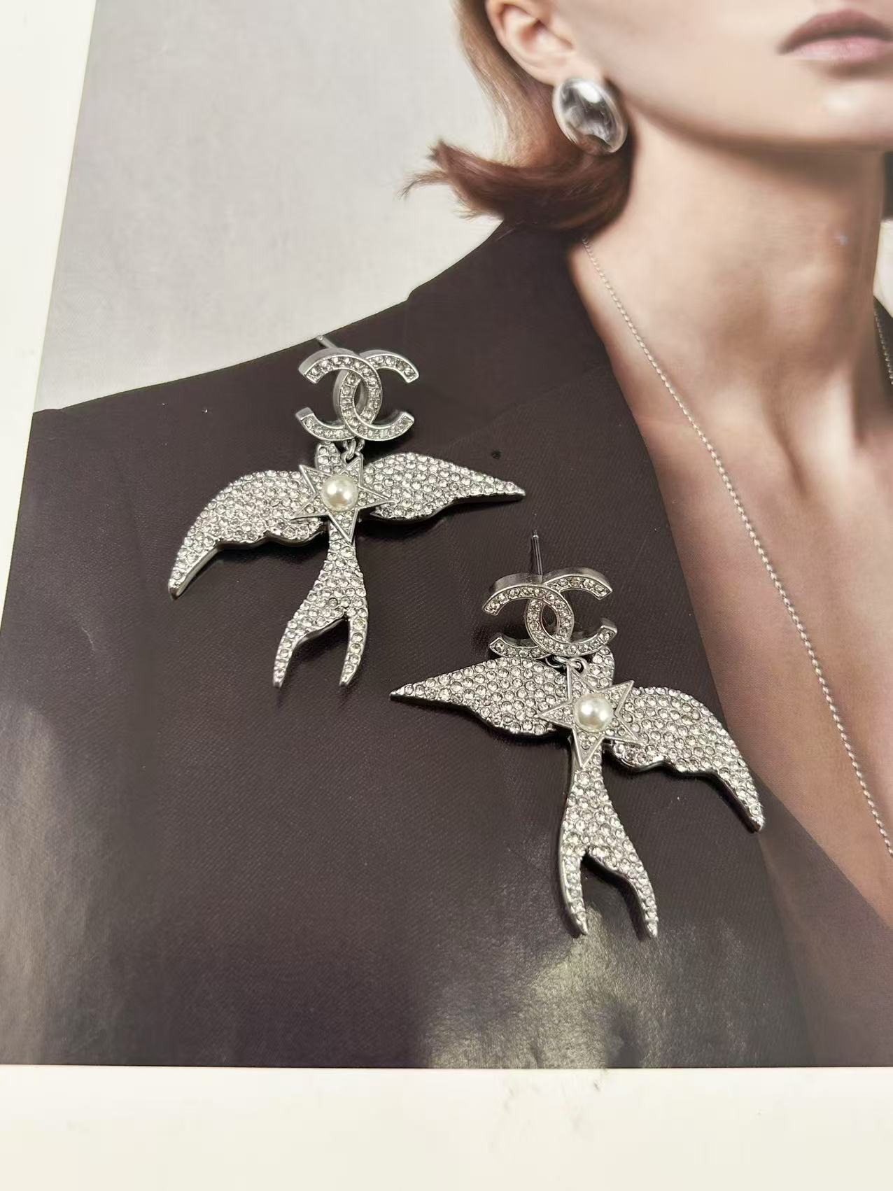 Chanel Fly Bird Earrings - Image 4