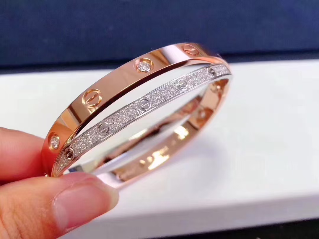 Cartier Cross Mixed Metal Color LOVE Bracelet Bangle - Image 4