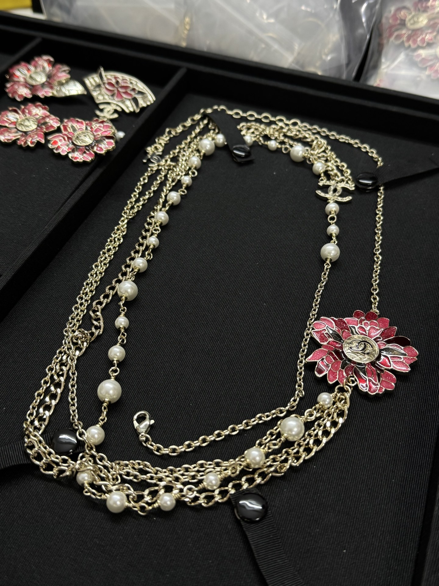 Chanel Flower Multiple Layers Sweater Necklace - Image 3