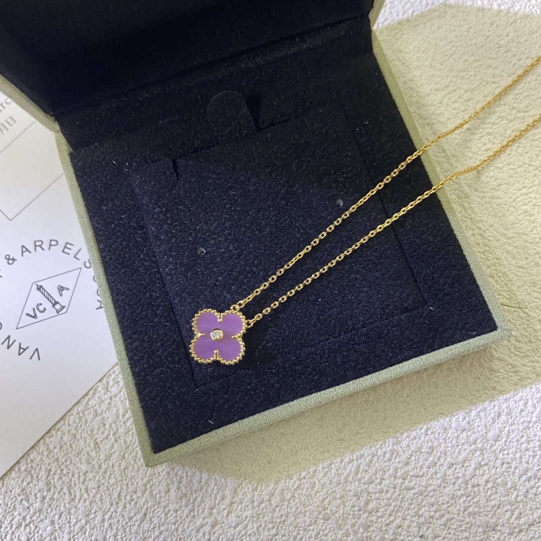 VCA Diamond Purple Vintage Alhambra Pendant Necklace - Image 2