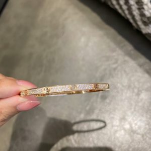 Cartier Diamond Paved LOVE Bracelet Bangle