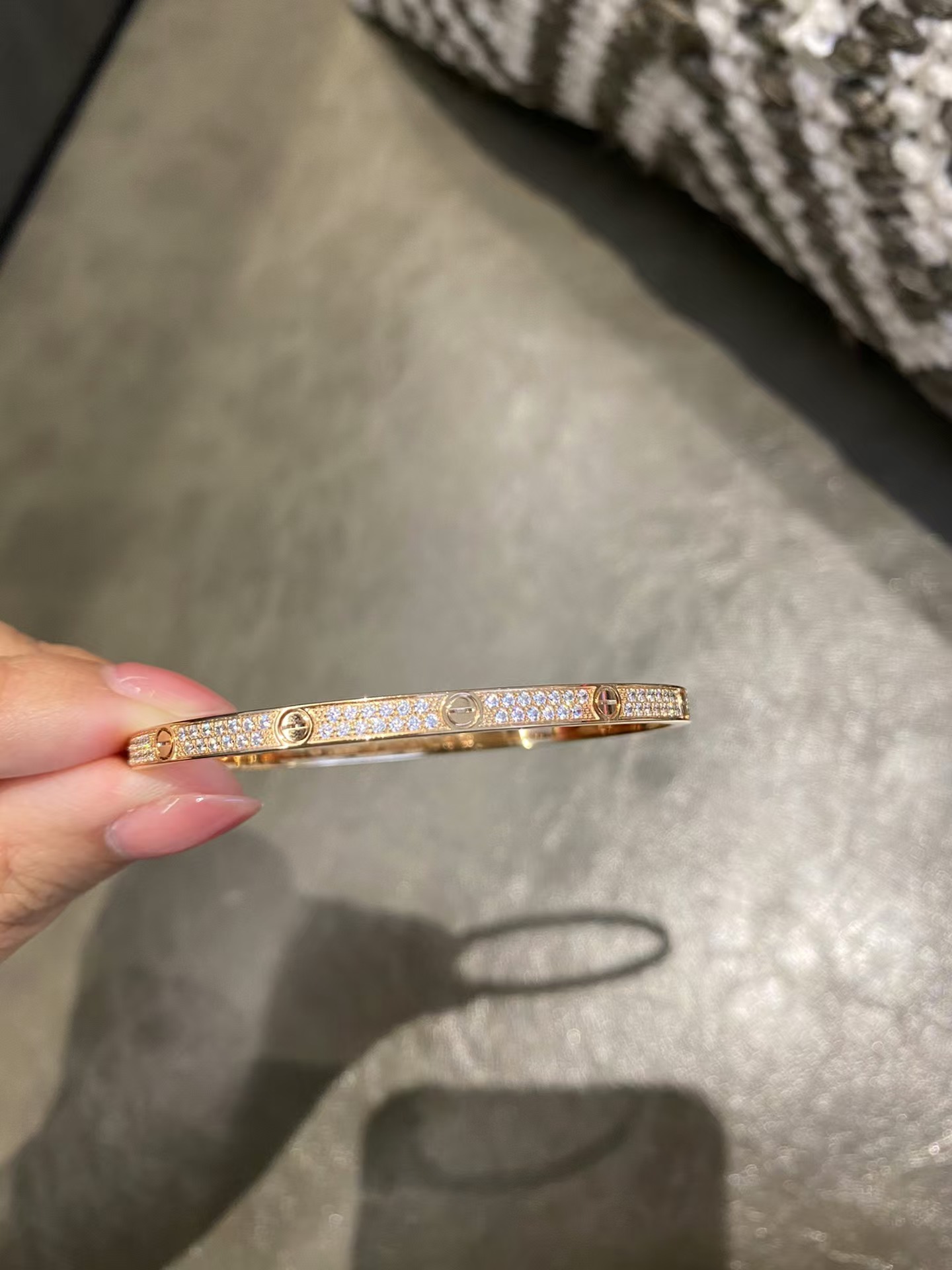 Cartier Diamond Paved LOVE Bracelet Bangle