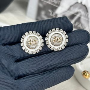 Chanel Sunflower Diamond Round Stud Earrings