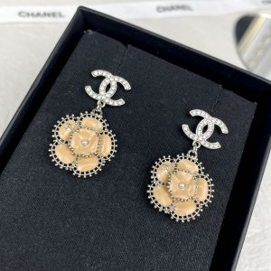 Chanel Enamel Camellia Earrings