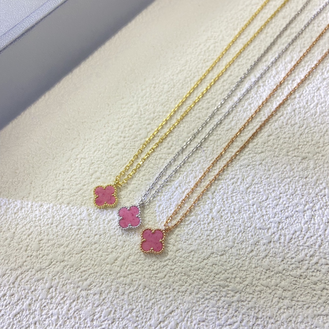 VCA Pink Sweet Alhambra Pendant Necklace, 1 Motif - Image 2