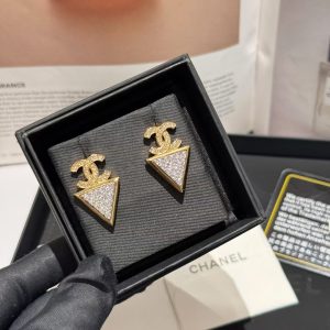 Chanel Geometric Triangle Stud Earrings