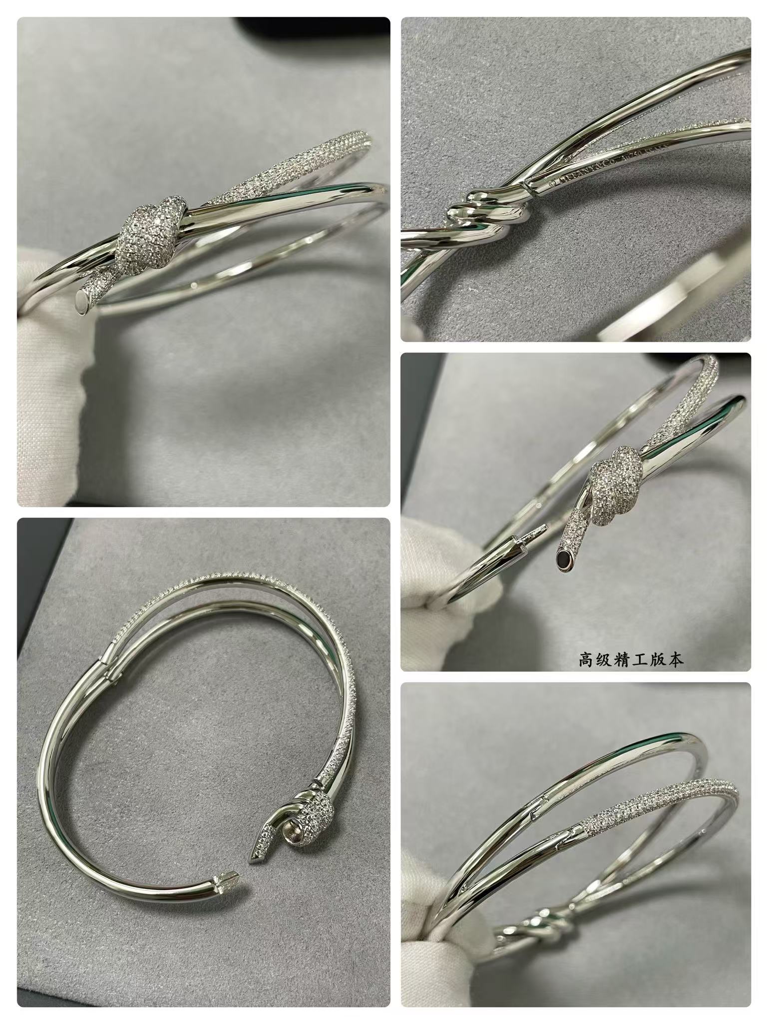 Tiffany Knot Double Row Hinged Bangle Bracelet - Image 8