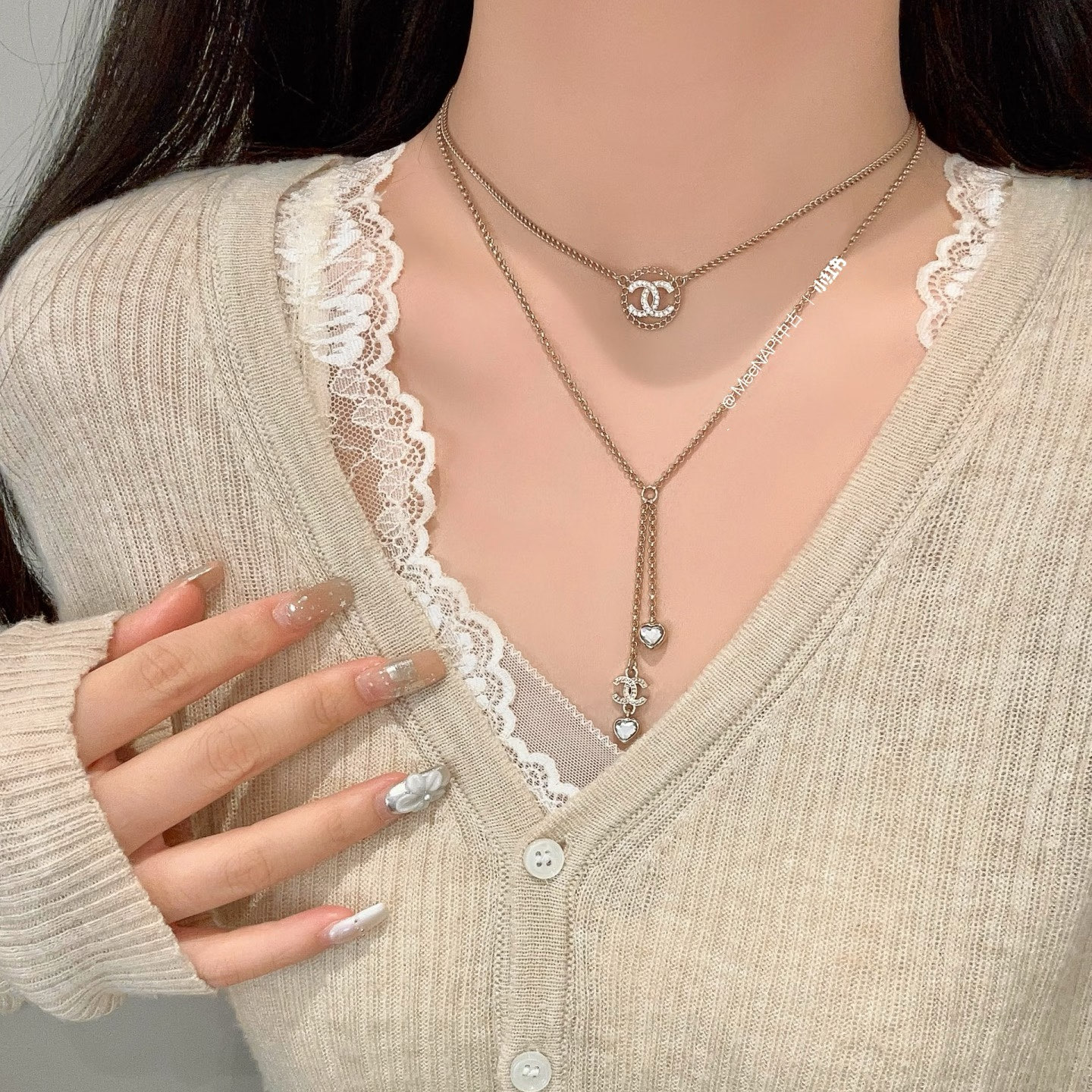 Chanel CC Love Heart Pendant Y Drop Necklace - Image 4