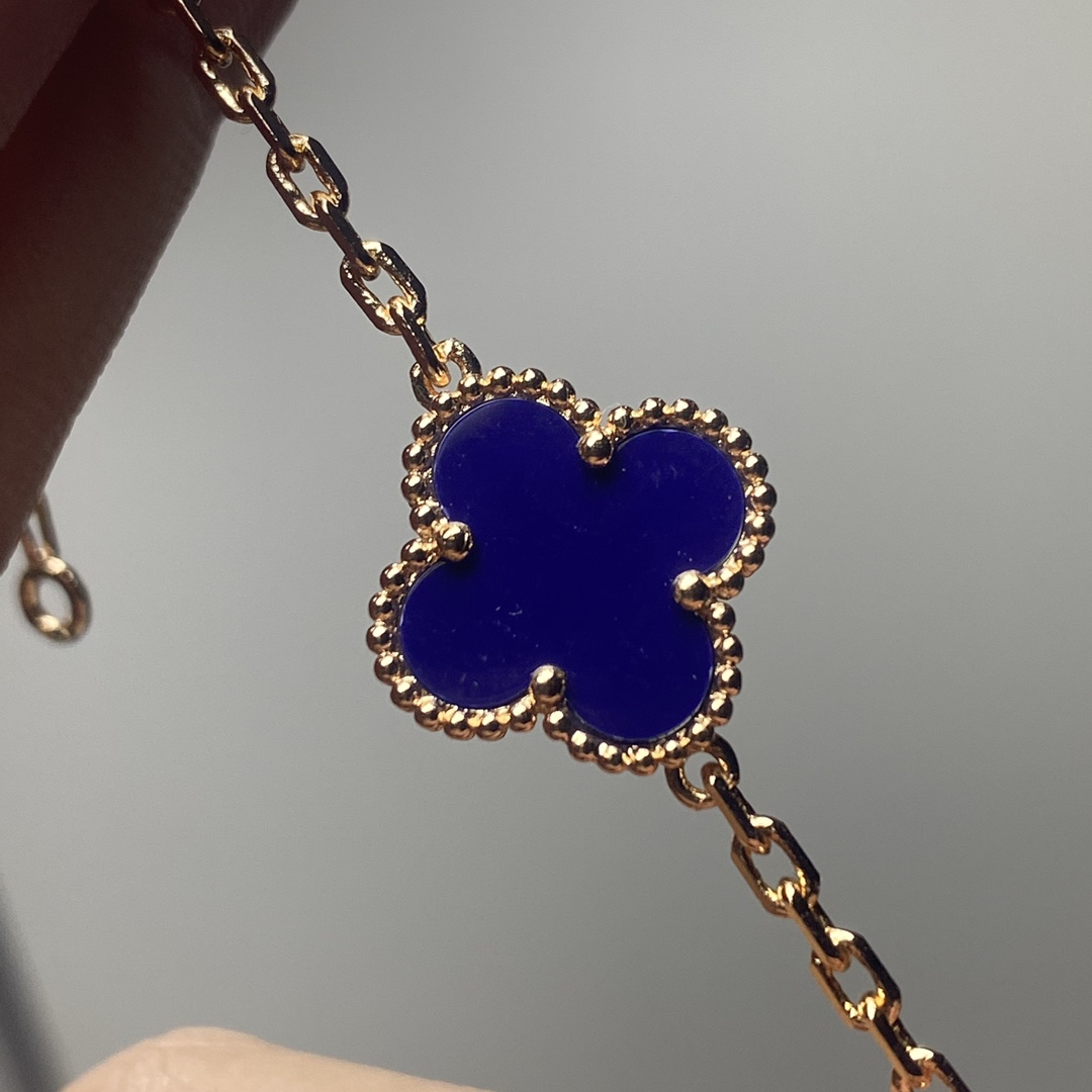 VCA Lapis Lazuli Vintage Alhambra Bracelet, 5 Motifs - Image 6