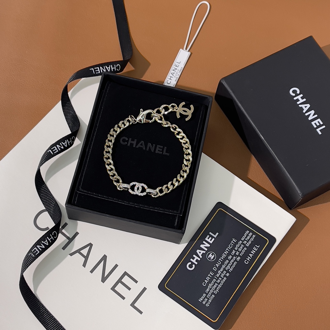 Chanel Mixed Color Cuban Chain Bracelet Earrings Choker Necklace - Image 6