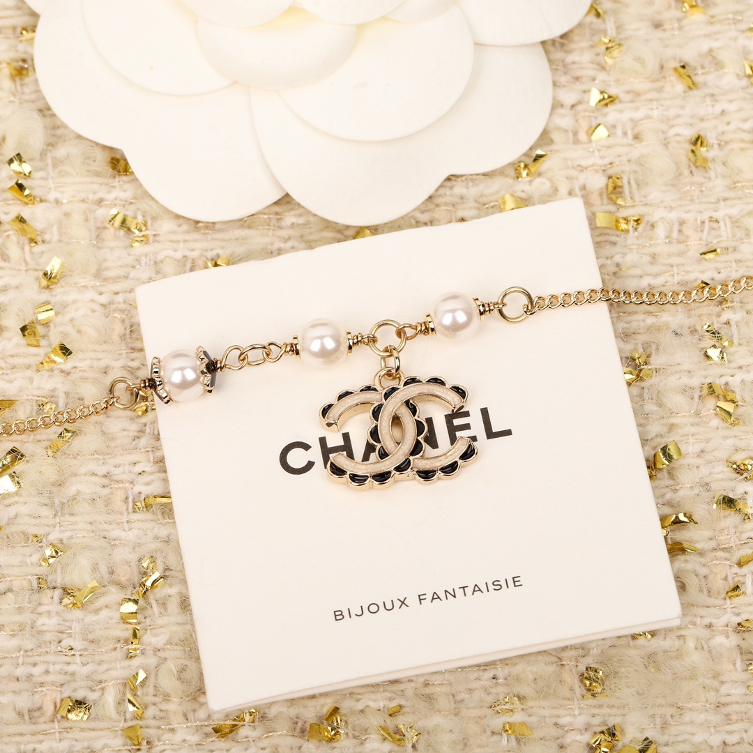 Chanel Black Lace CC Bracelet - Image 4