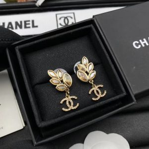 Chanel Amber Leaf Earrings