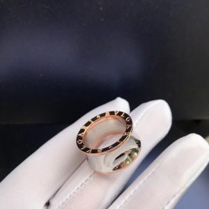 Bvlgari Rose Gold Mixed Metal Color Mirror Ring