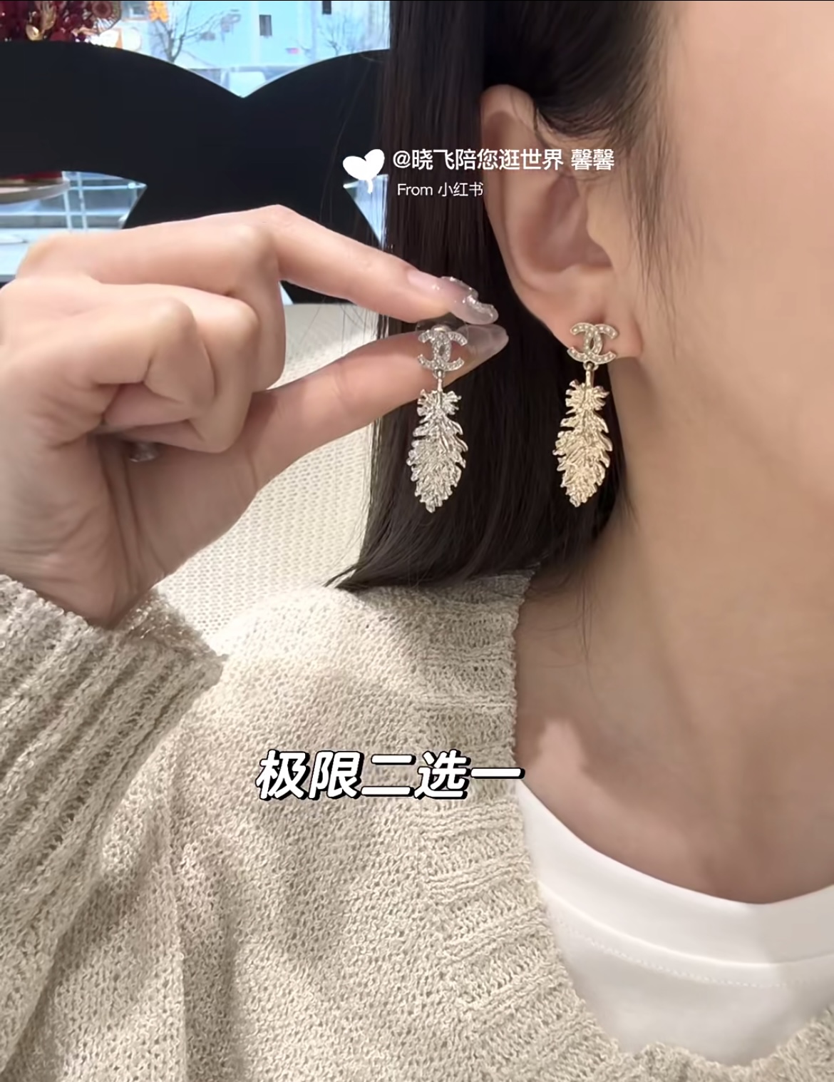 Chanel Coco Feather Dangle Earrings - Image 2