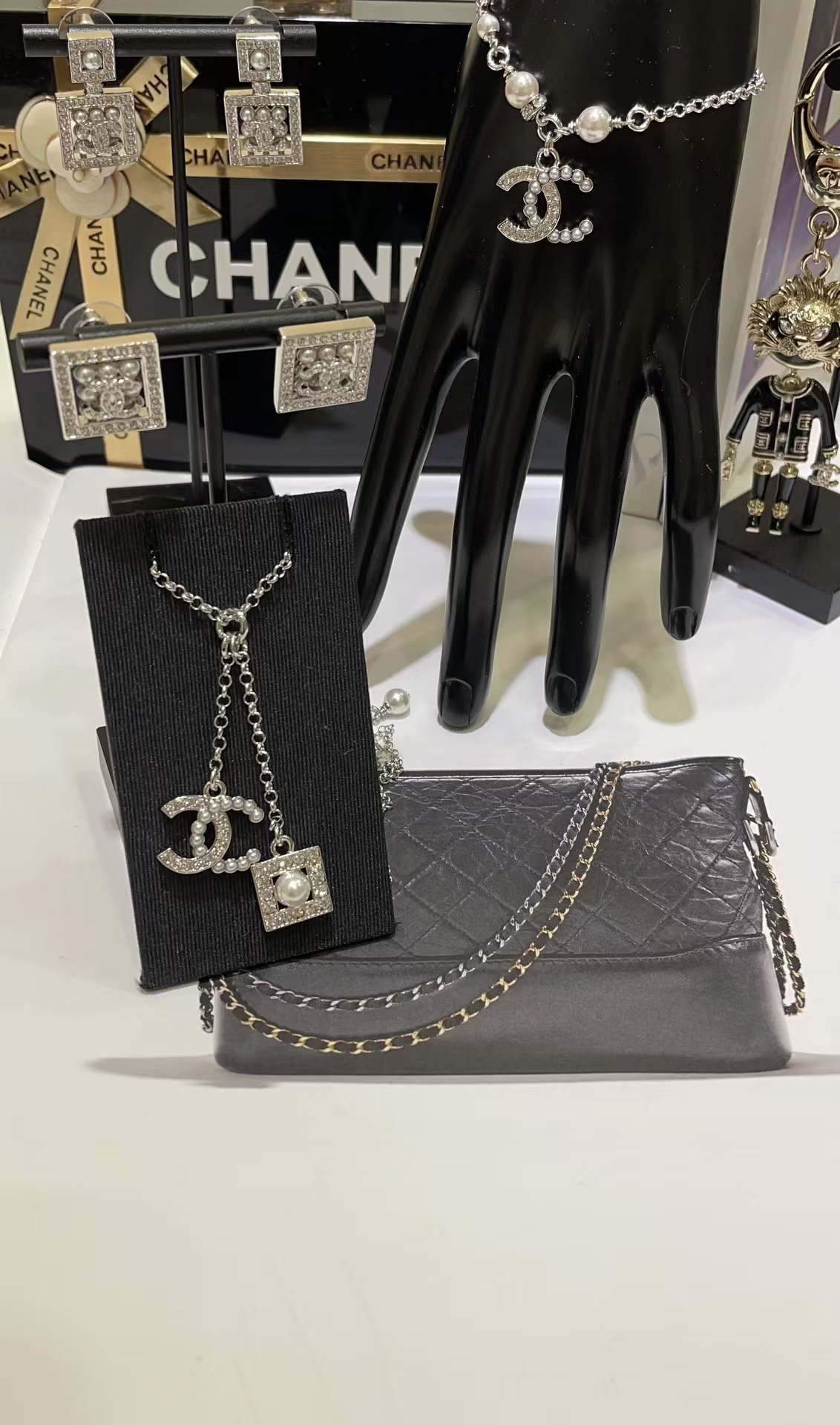 Chanel Two Pendants Drop Y Necklace - Image 5