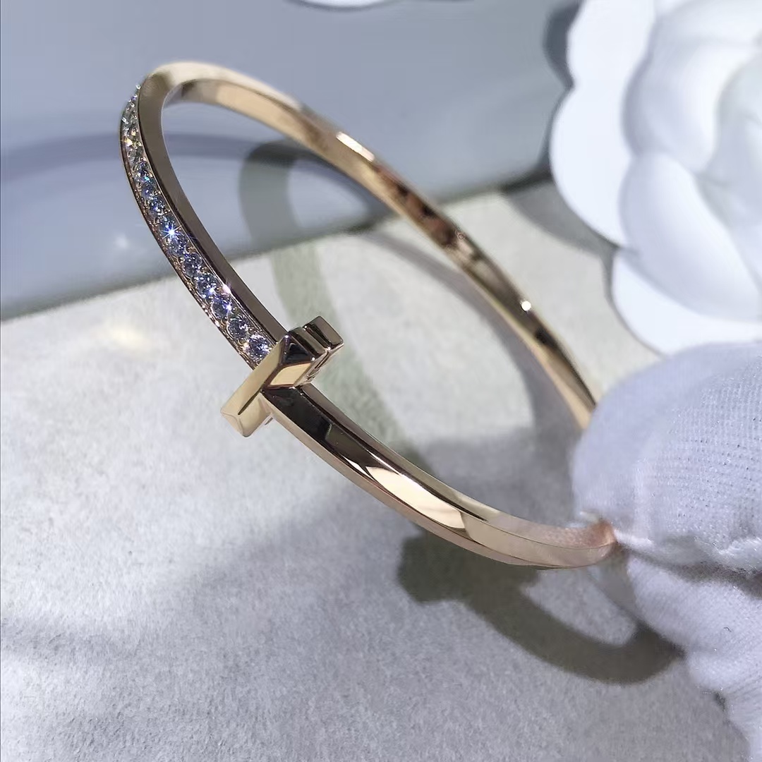 Tiffany T1 Narrow Diamond Hinged Bangle Bracelet - Image 11