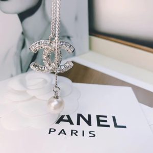 Chanel Silver Color Tassel Pendant Necklace
