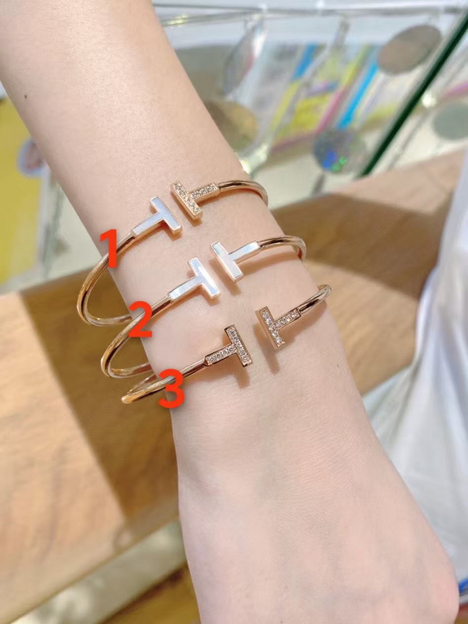 Tiffany Open Cuff Double T Bangle Bracelet - Image 3
