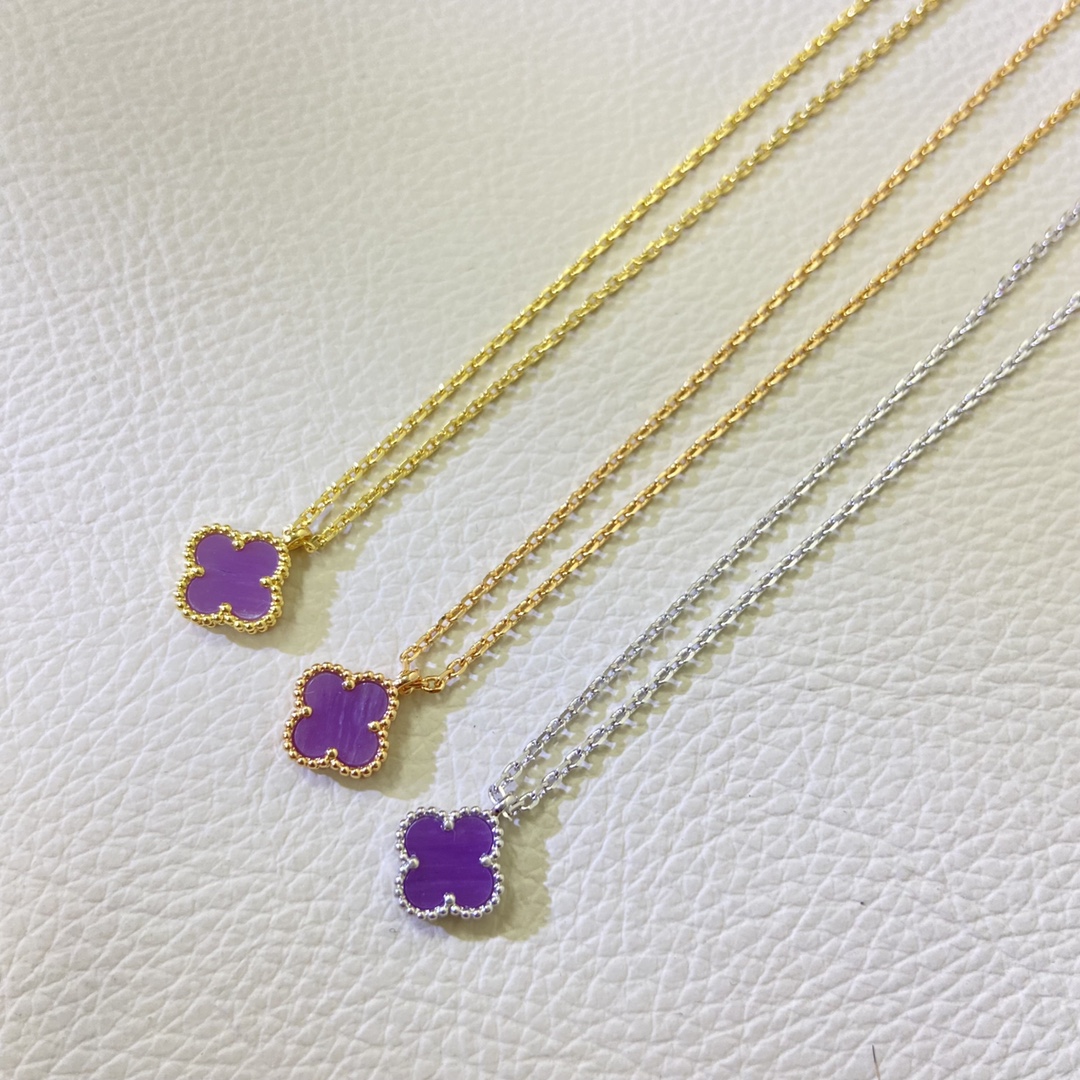 VCA Mini Purple Sweet Alhambra Necklace