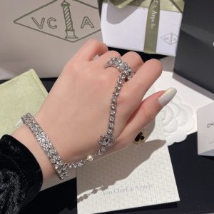 Chanel Hand Chain Hand Harness Open Cuff Bangle Bracelet Ring