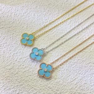 VCA Amazonite Vintage Alhambra Pendant Necklace, 1 Motif