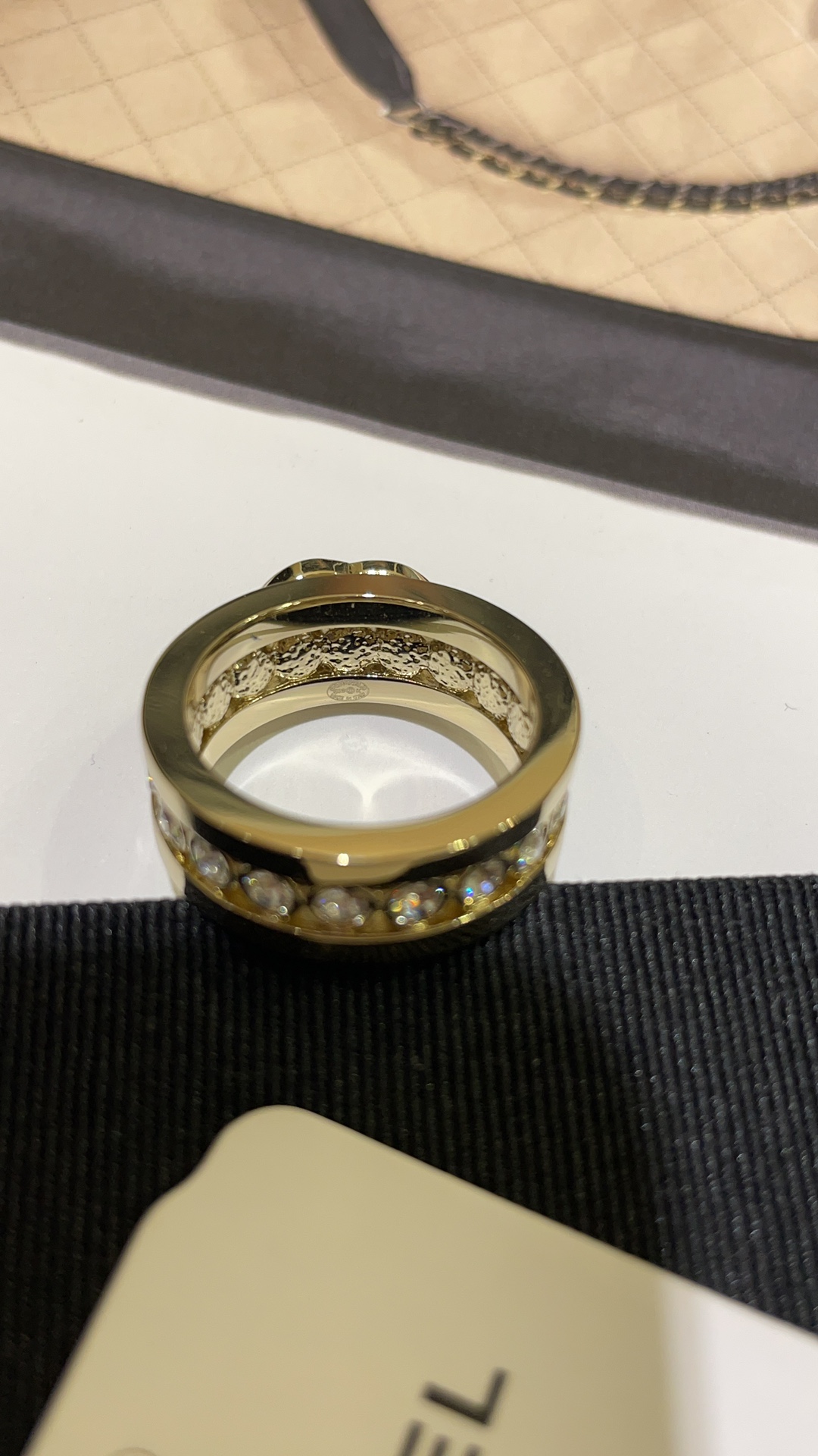 Chanel Full Diamond Wide Coco Ring - Image 14