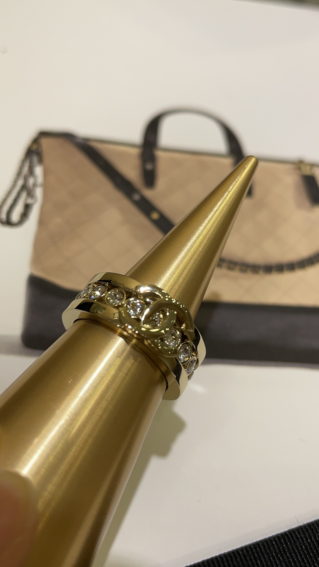 Chanel Full Diamond Wide Coco Ring - Image 9
