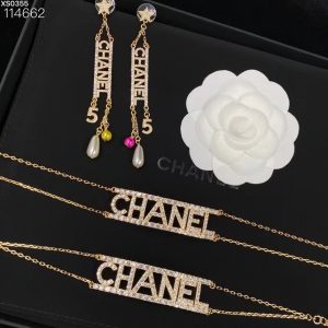 Chanel Monogram Earrings Bracelet Necklace