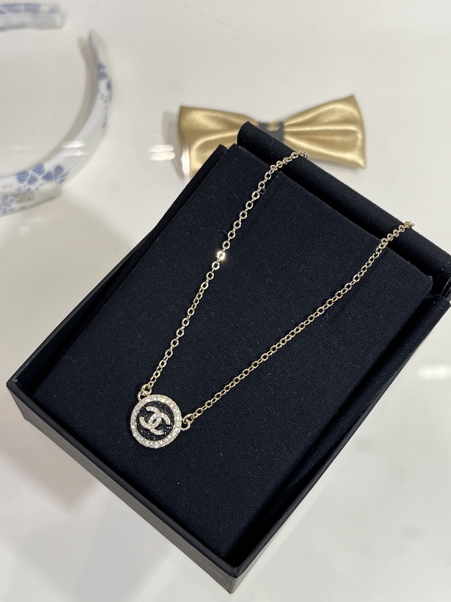 Chanel Diamond CC Round Pendant Necklace - Image 2