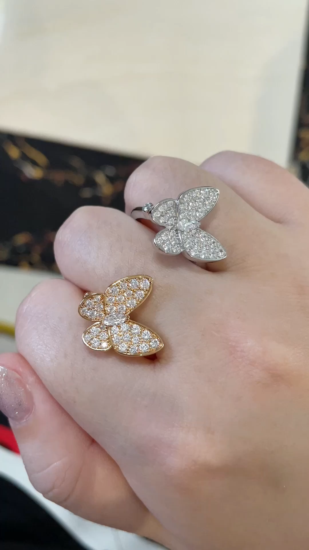 VCA Full Diamond Butterfly Ring - Image 2