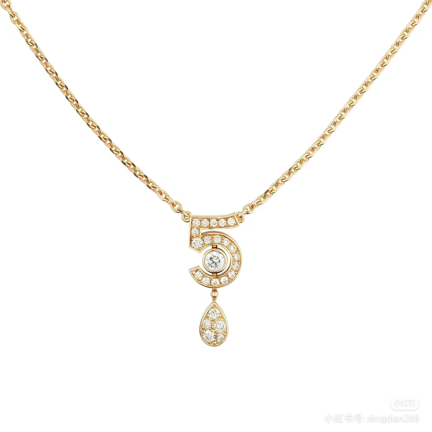 Chanel NO.5 Teardrop Pendant Necklace - Image 4