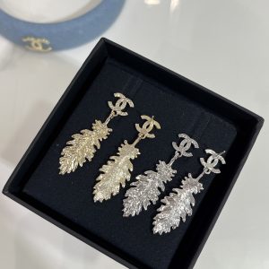 Chanel Coco Feather Dangle Earrings