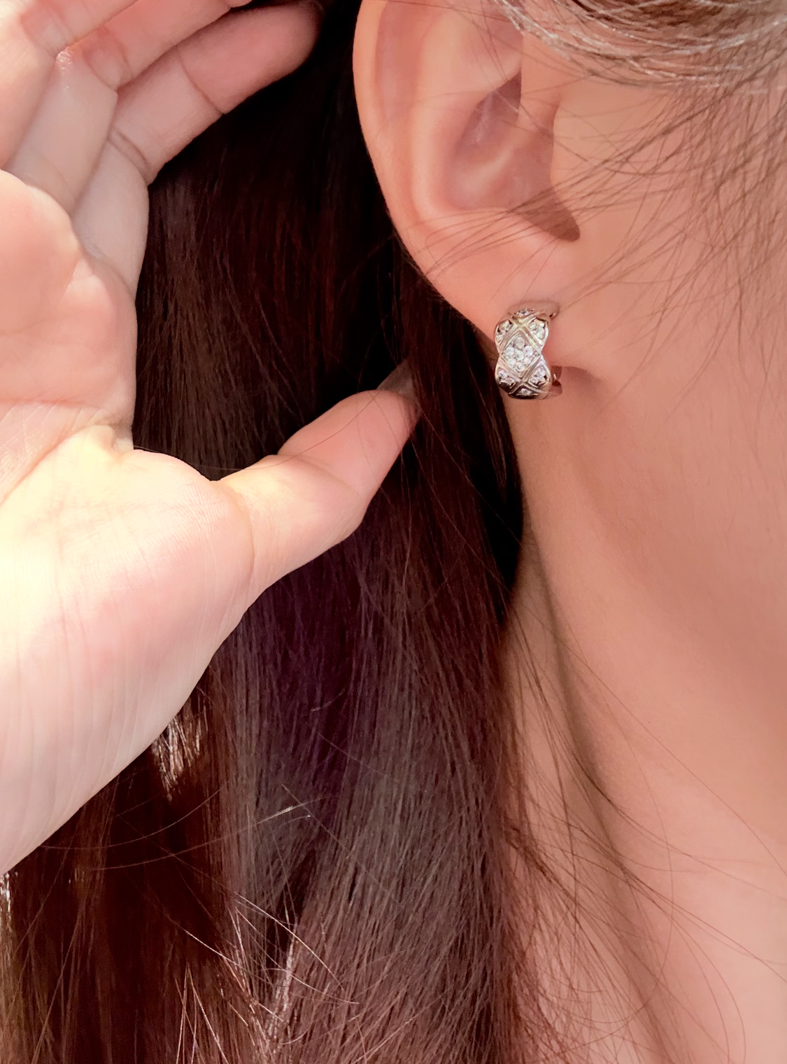 Chanel Coco Crush Hoop Stud Earrings - Image 2