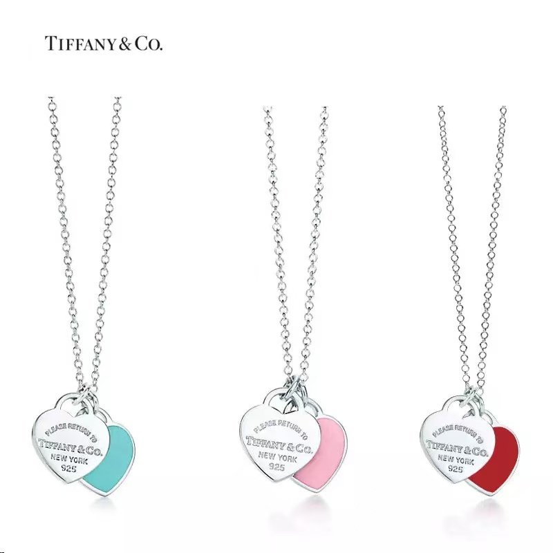 Tiffany Double Heart Tag Pendant Necklace - Image 6