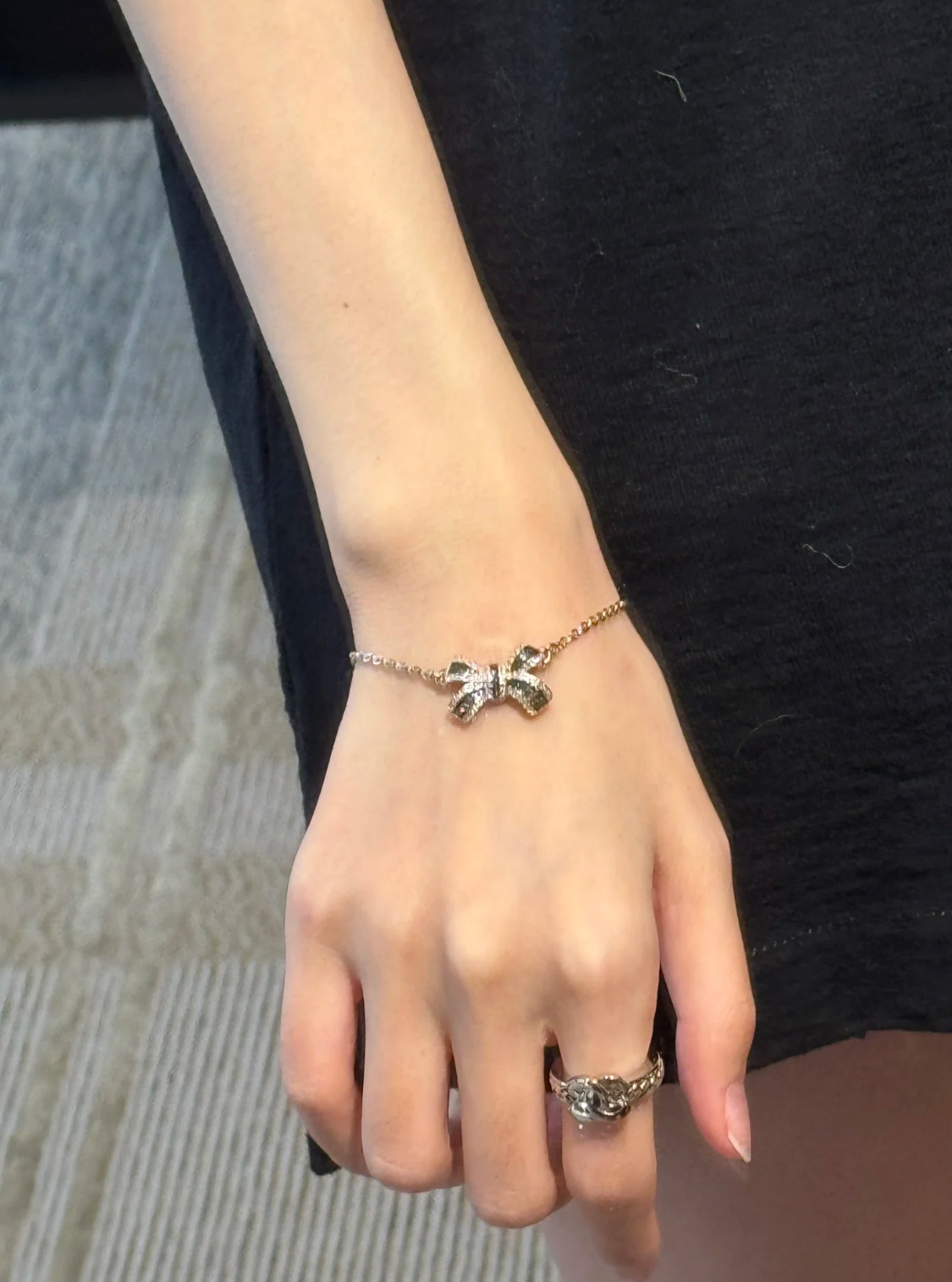 Chanel Black Bow CC Pendant Necklace and Bracelet - Image 12