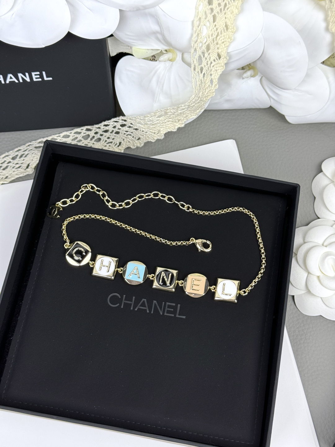 Chanel Geometric Enamel Charms Necklace - Image 3