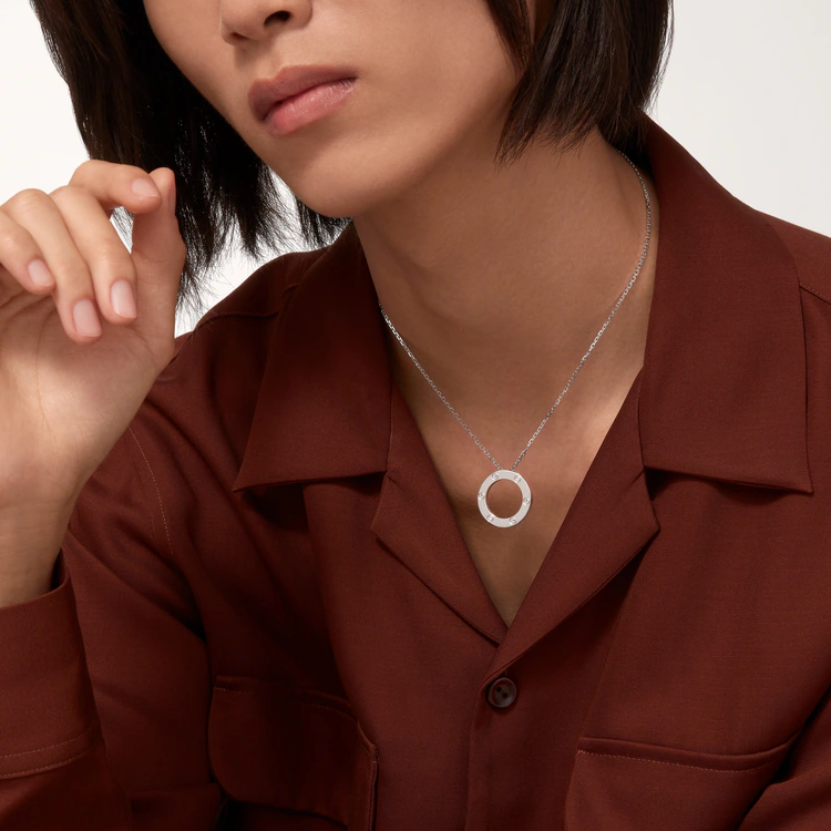 Cartier 3 Diamonds Paved Trinity Pendant Necklace - Image 4