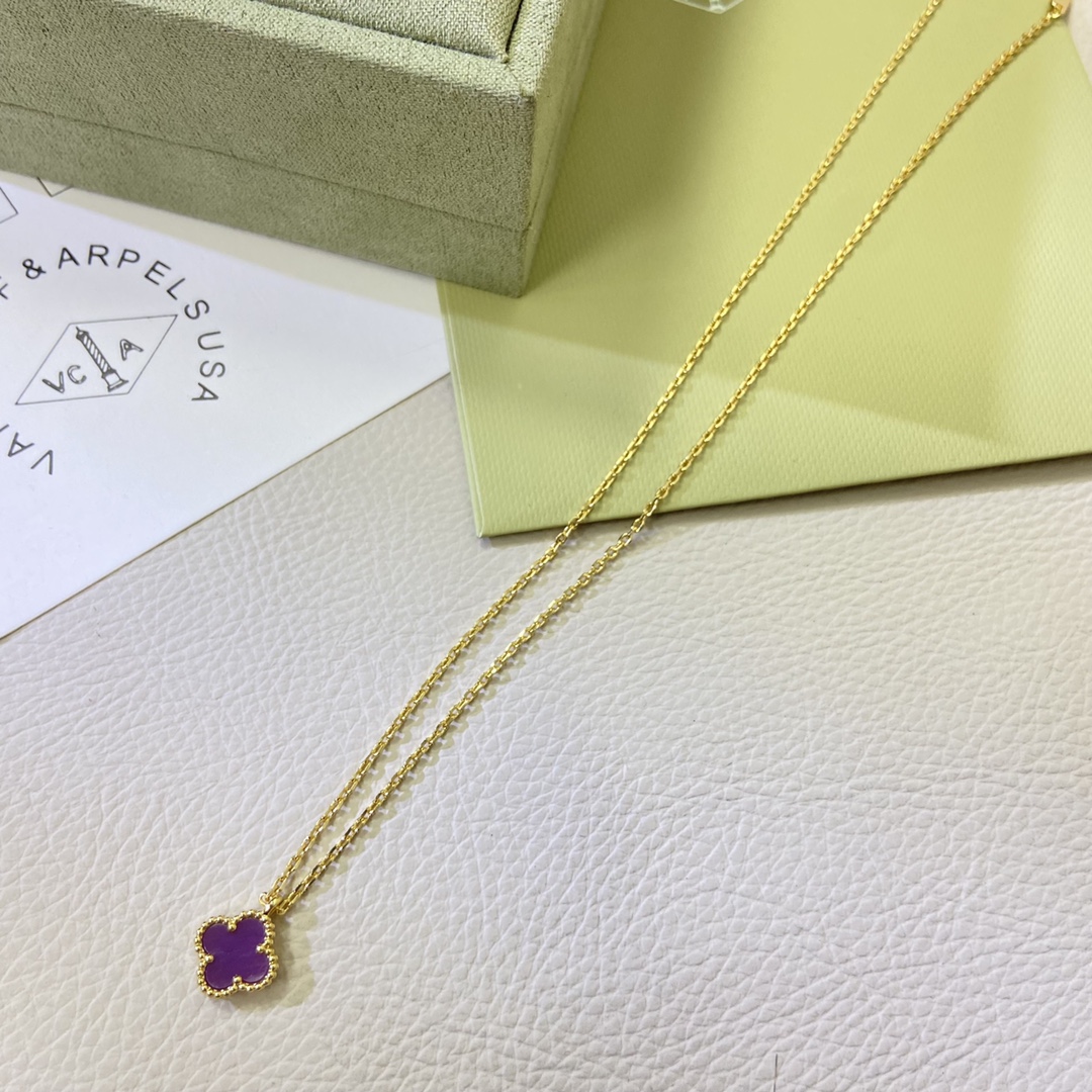 VCA Mini Purple Sweet Alhambra Necklace - Image 3