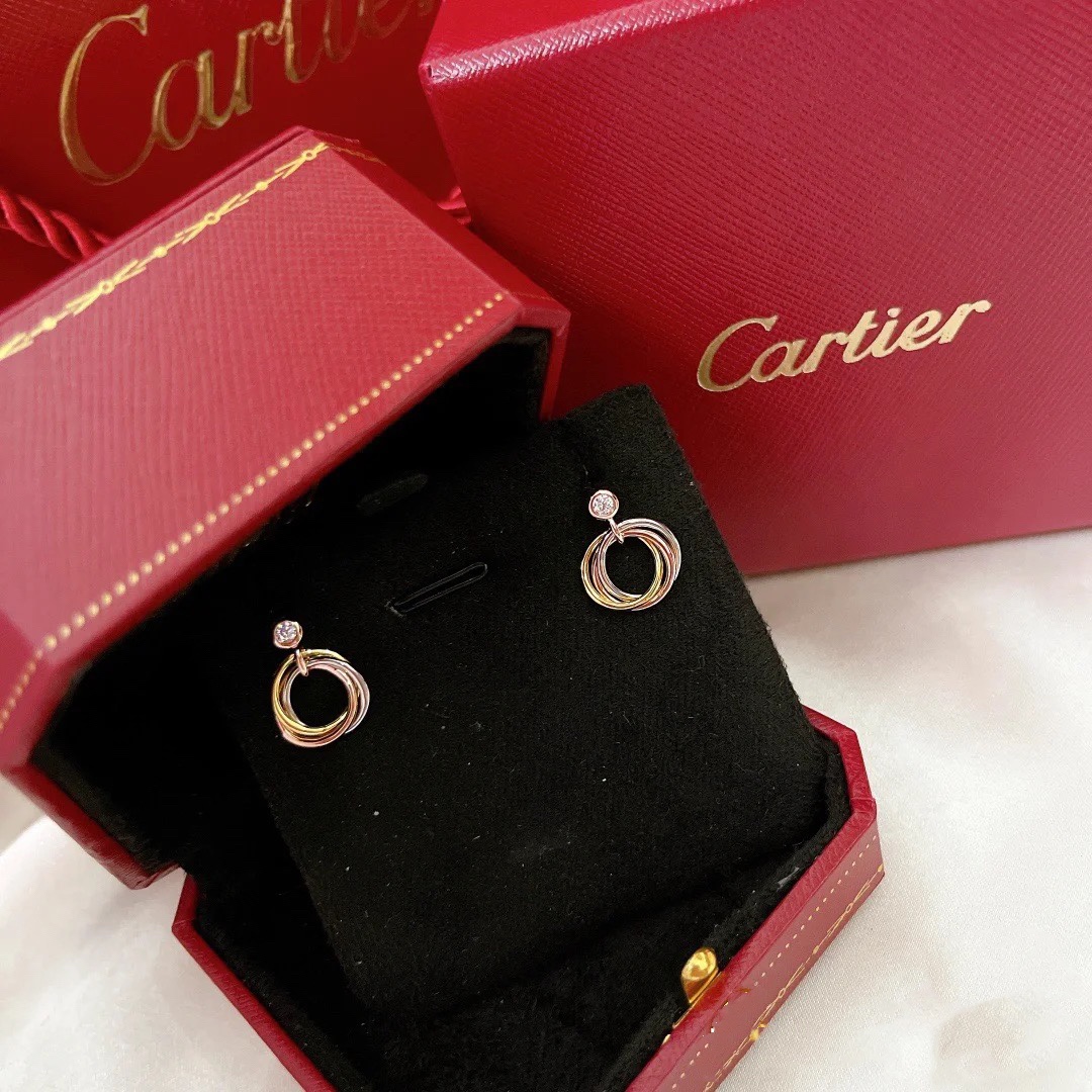 Cartier Trinity Earrings, Brilliant-cut Diamonds