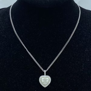 Chanel Heart Pendant Minimalistic Chain Necklace