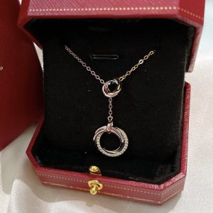 Cartier Three Colors Round Wrap Pendant Necklace