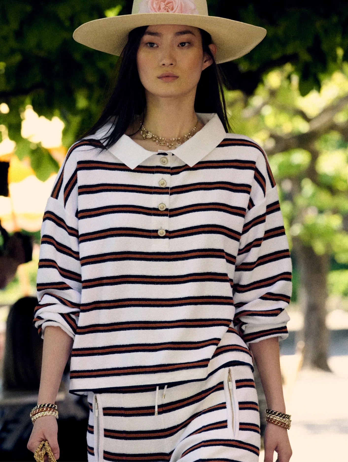 Chanel 26C Leather with Chain Bracelet Cuff Bangle - Image 3