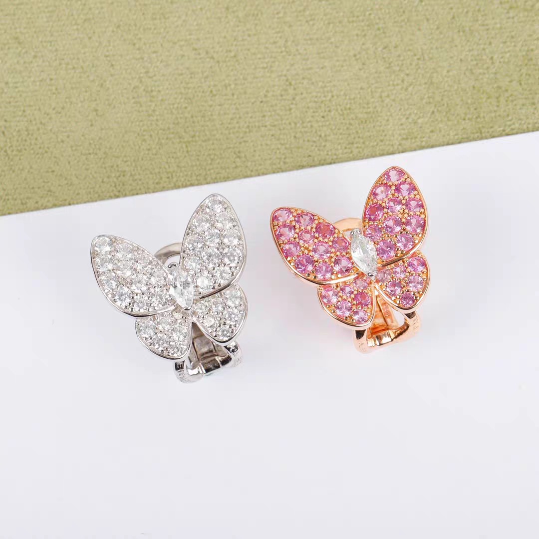 VCA Asymmetrical Diamond Butterfly Earrings
