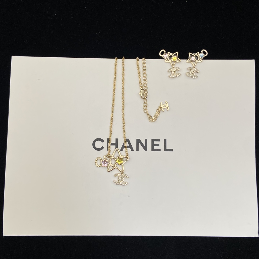 Chanel Dreamy Star Earrings Necklace - Image 9