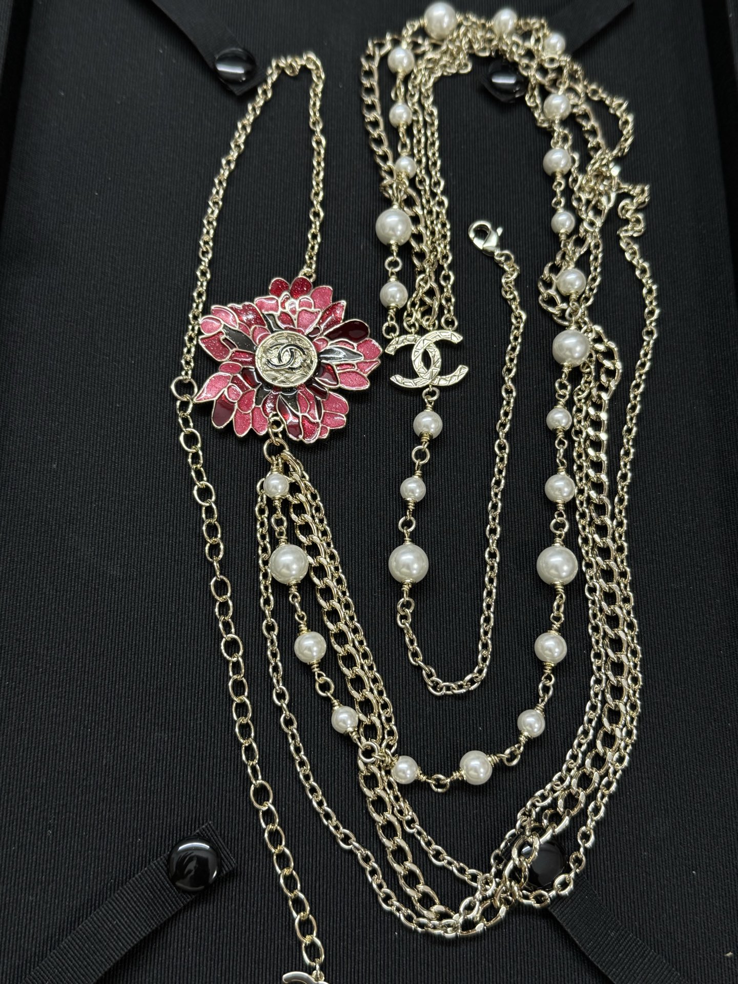 Chanel Flower Multiple Layers Sweater Necklace - Image 4
