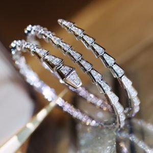 Bvlgari Serpenti Viper Bangle Bracelet - Full Diamond